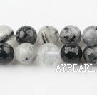 Black Rutilated Quartz beads,10mm round,Sold per 15.75-inch strands