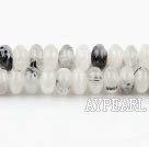 Black Rutilated Quartz beads,5*8mm abacus,Sold per 15.75-inch strands