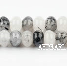 Black Rutilated Quartz beads,8*12mm abacus,Sold per 15.75-inch strands