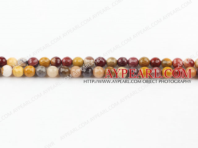 yellow opal beads,6mm round, faceded, sold per 15.75-inch strand