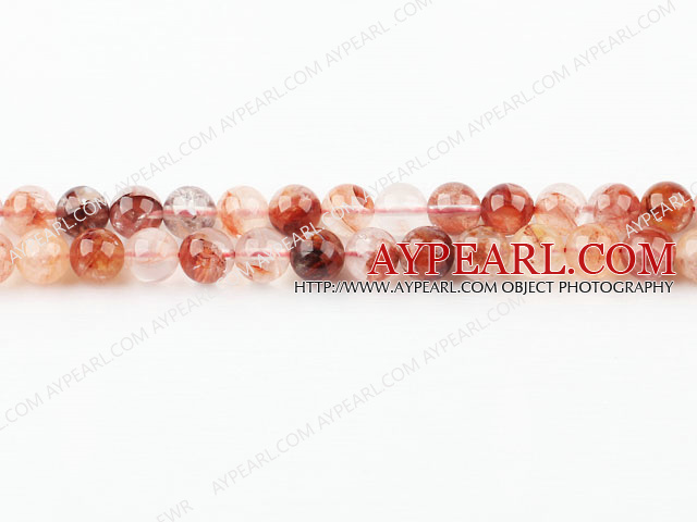 iron crystal beads,red,8mm round,sold per 15.75-inch strand