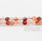 iron crystal beads,red,faceted,4mm round,sold per 15.75-inch strand