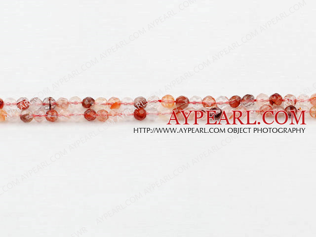 iron crystal beads,red,faceted,4mm round,sold per 15.75-inch strand