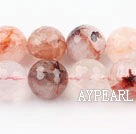 iron crystal beads,red,faceted,14mm round,Sold per 15.75-inch strands