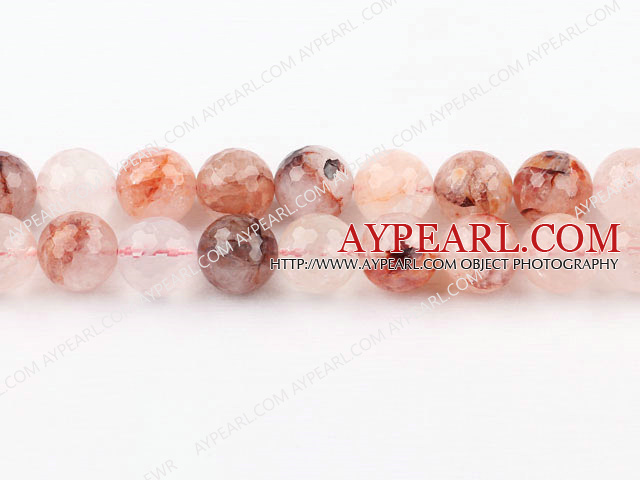 iron crystal beads,red,faceted,14mm round,Sold per 15.75-inch strands