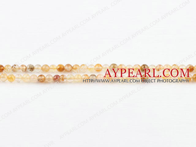 iron crystal beads,yellow,4mm round,sold per 15.75-inch strand