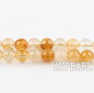 iron crystal beads,yellow,6mm round,sold per 15.75-inch strand