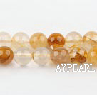 iron crystal beads,yellow,8mm round,sold per 15.75-inch strand