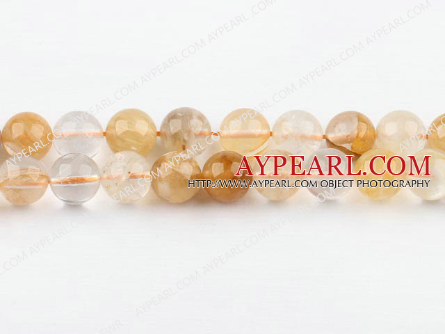iron crystal beads,yellow,12mm round,Sold per 15.75-inch strands