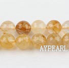 iron crystal beads,yellow,faceted,,10mm round,Sold per 15.75-inch strands