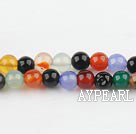 seven color agate beads,6mm round, sold per 15.75-inch strand