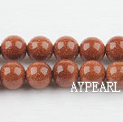 gold sand stone beads,4mm round ,sold per 15.75-inch strand