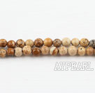 picture jasper beads,4mm round ,sold per 15.75-inch strand