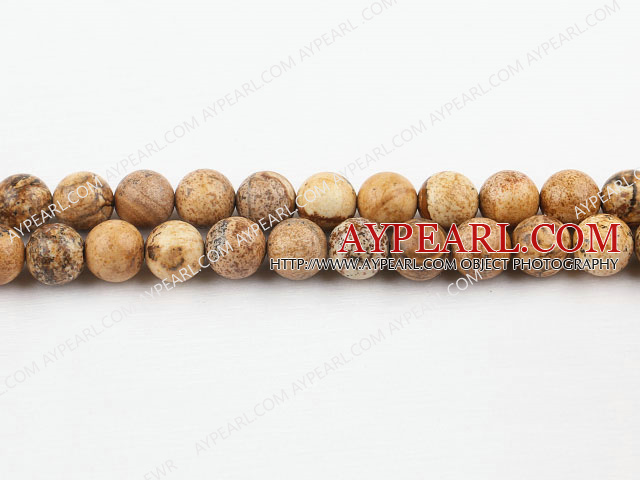 picture jasper beads,10mm round ,sold per 15.75-inch strand