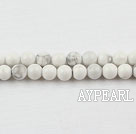 turquoise beads,4mm round,white, sold per 15.75-inch strand