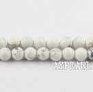 turquoise beads,6mm round,white, sold per 15.75-inch strand
