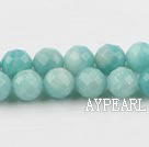 amazon beads,10mm round,faceted,Sold per 15.75-inch strands