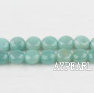 amazon beads,8mm flat oval,sold per 15.75-inch strand