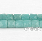 amazon beads,8mm square,faceted,Sold per 15.75-inch strands