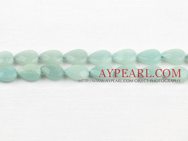 amazon beads,13*18mm flat teardrop,faceted,Sold per 15.75-inch strands