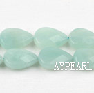 amazon beads,10*14mm flat teardrop,faceted,Sold per 15.75-inch strands