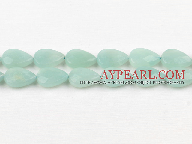 amazon beads,10*14mm flat teardrop,faceted,Sold per 15.75-inch strands