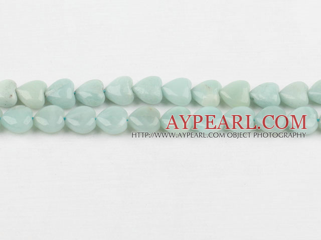amazon beads,12mm heart,light green ,Sold per 15.75-inch strands