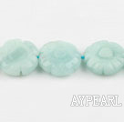 amazon beads,5*18mm,carved with plum blossom, light green ,Sold per 15.75-inch strands