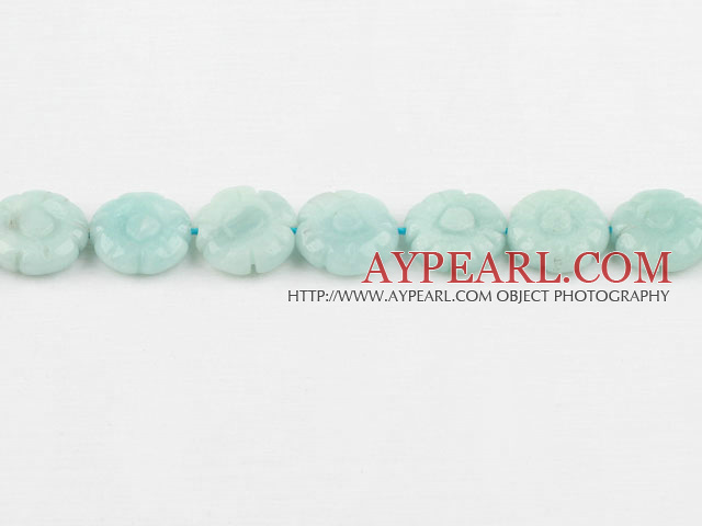 amazon beads,5*18mm,carved with plum blossom, light green ,Sold per 15.75-inch strands