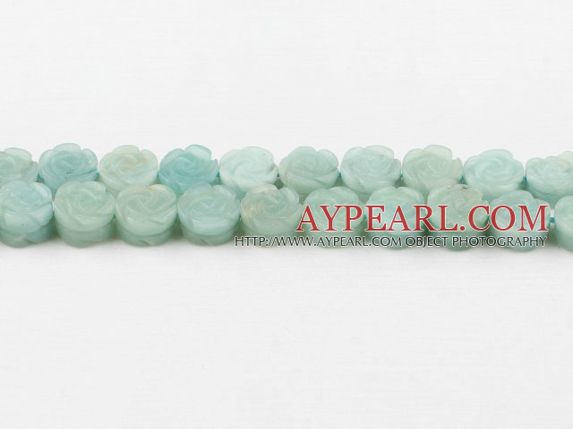 amazon beads,5*12mm,carved with rose, light green ,Sold per 15.75-inch strands