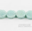 amazon beads,5*16mm,carved with rose, light green ,Sold per 15.75-inch strands