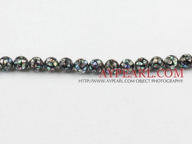 paua shell beads,10mm round,Sold per 15.75-inch strands