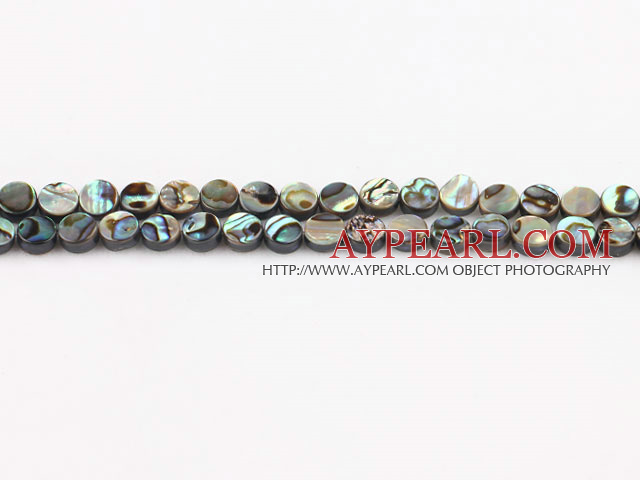 paua shell beads,6mm flat oval,Sold per 15.75-inch strands