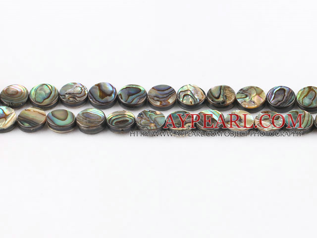 paua shell beads,10mm flat oval,Sold per 15.75-inch strands