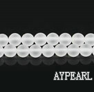 white crystal beads ,6mm round,color added,sold per 15.75-inch strand