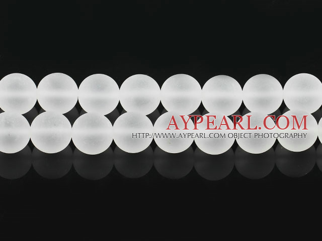 white crystal beads ,14mm round,frosted,sold per 15.75-inch strand