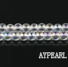 white crystal beads ,6mm round,color added,sold per 15.75-inch strand