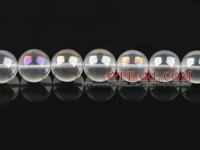 white crystal beads ,18mm round,color added,Sold per 15.75-inch strands