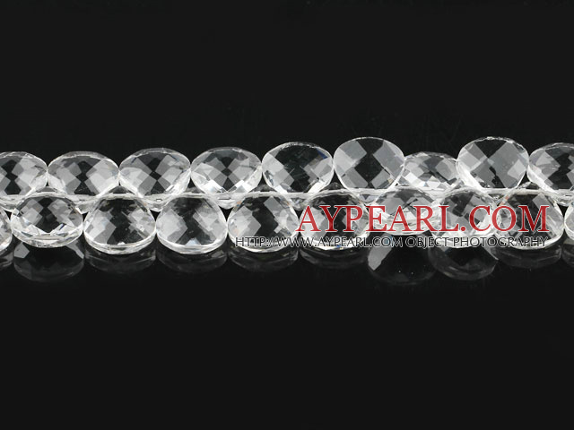 white crystal beads ,6*13mm flat teardrop,faceted,Sold per 15.75-inch strands