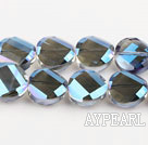 manmade crystal beads,6*12mm potato slice,accompany with the blue color,sold per 14.17inches strand