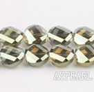 manmade crystal beads,6*12mm potato slice,accompany with the light yellow color,sold per 14.17inches strand