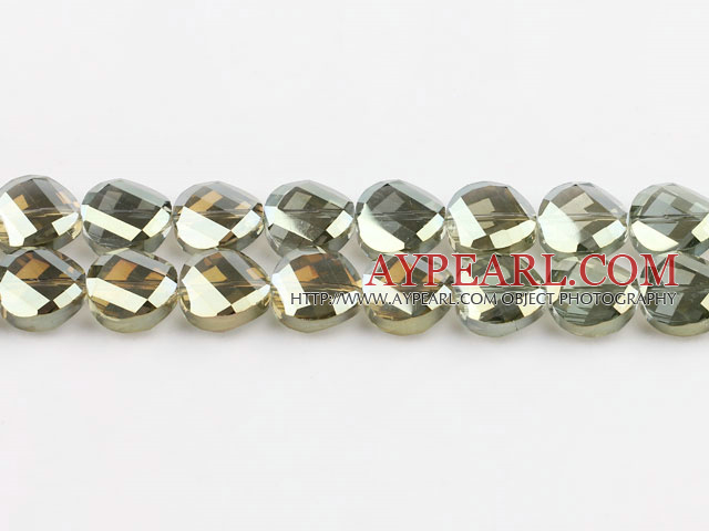 manmade crystal beads,6*12mm potato slice,accompany with the light yellow color,sold per 14.17inches strand