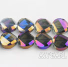 manmade crystal beads,6*12mm potato slice,accompany with colors,sold per 14.17inches strand