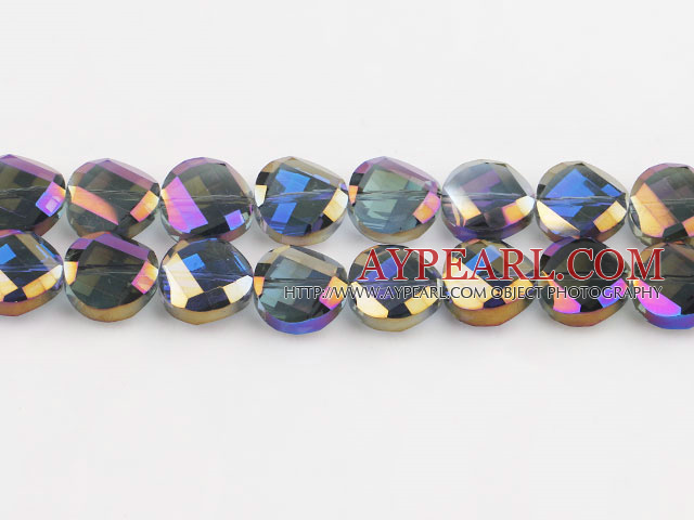 manmade crystal beads,6*12mm potato slice,accompany with colors,sold per 14.17inches strand