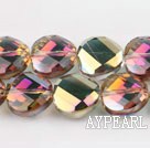 manmade crystal beads,6*12mm potato slice,accompany with colors,sold per 14.17inches strand