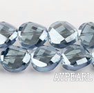 manmade crystal beads,6*12mm potato slice,accompany with the blue color,sold per 14.17inches strand