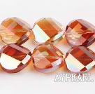 manmade crystal beads,8*18mm potato slice,accompany with the orange color,sold per 14.17inches strand