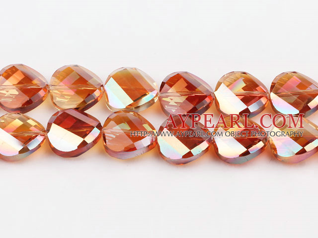manmade crystal beads,8*18mm potato slice,accompany with the orange color,sold per 14.17inches strand