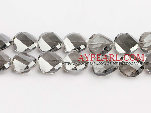 manmade crystal beads,8*18mm potato slice,accompany with the grey color,sold per 14.17inches strand