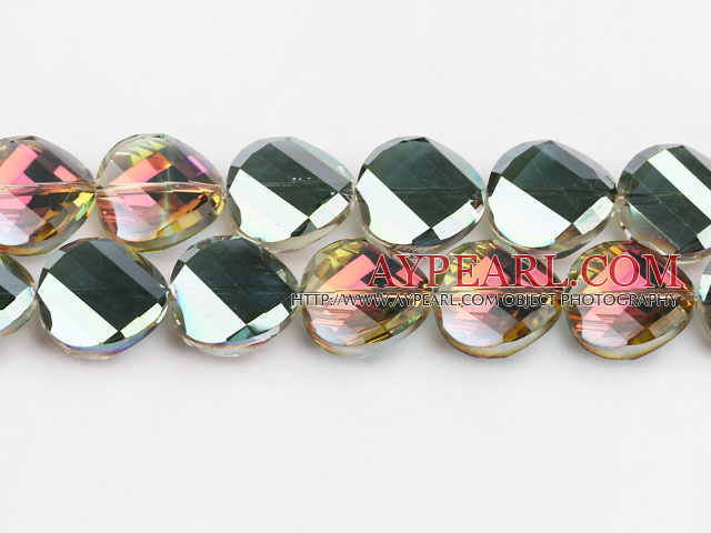 manmade crystal beads,8*18mm potato slice,accompany with colors,sold per 14.17inches strand